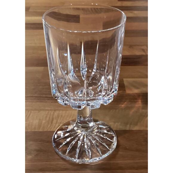 Vintage 6”Royal Crystal Rock RCR Zeus Wine Goblets Glasses Vertical Cut Set Of 3 - Picture 9 of 10